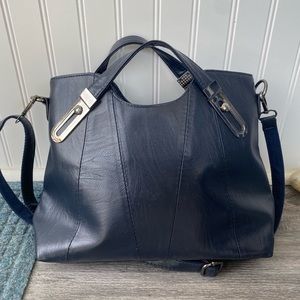 Navy Leather Bag